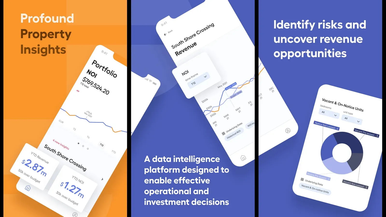 Property data-intelligence platform screens