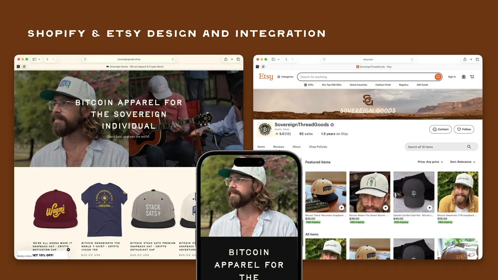 Sovereign Goods Shopify and Etsy storefront